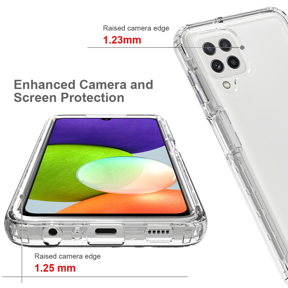 Dual Layers Transparent Drop Proof Protective with TPU Bumper and Rugged PC Cover for Samsung Galaxy A22 4G (EU Version)-5