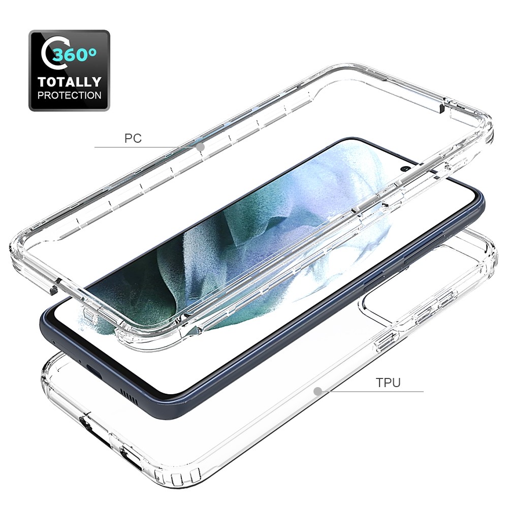 Soft Clear TPU Bumper with Hard PC Back Shock Resistant Anti-Scratch Protective Transparent Case for Samsung Galaxy S21 FE-5