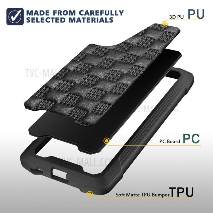 Phantom Series Shock Resistant Leather Coated TPU+PC Hybrid Phone Case Protective Case for Samsung Galaxy S21 5G - Black-4
