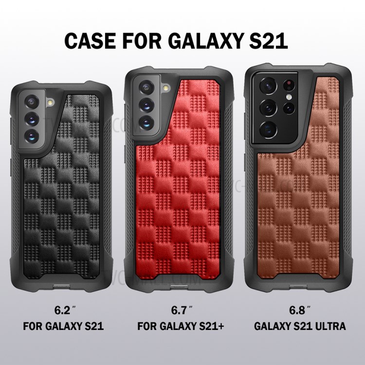 Phantom Series Drop-proof PU Leather + TPU+PC Hybrid Cell Phone Case Shell for Samsung Galaxy S21+ 5G - Black-10