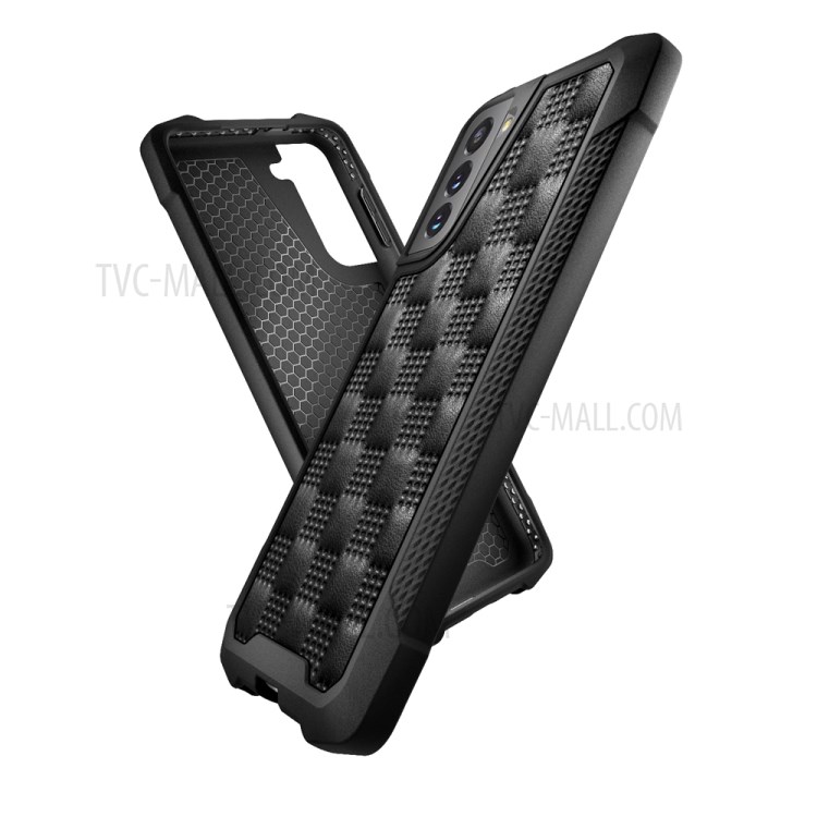 Phantom Series Drop-proof PU Leather + TPU+PC Hybrid Cell Phone Case Shell for Samsung Galaxy S21+ 5G - Black-7