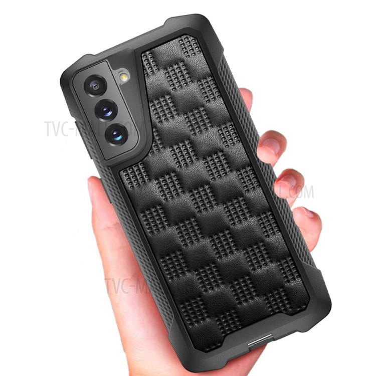 Phantom Series Drop-proof PU Leather + TPU+PC Hybrid Cell Phone Case Shell for Samsung Galaxy S21+ 5G - Black-8