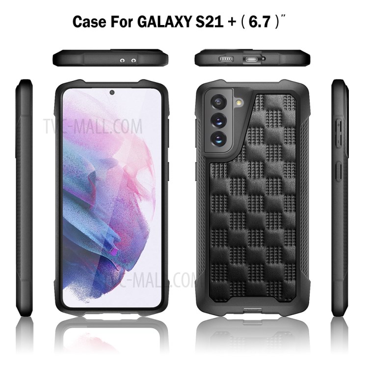 Phantom Series Drop-proof PU Leather + TPU+PC Hybrid Cell Phone Case Shell for Samsung Galaxy S21+ 5G - Black-9