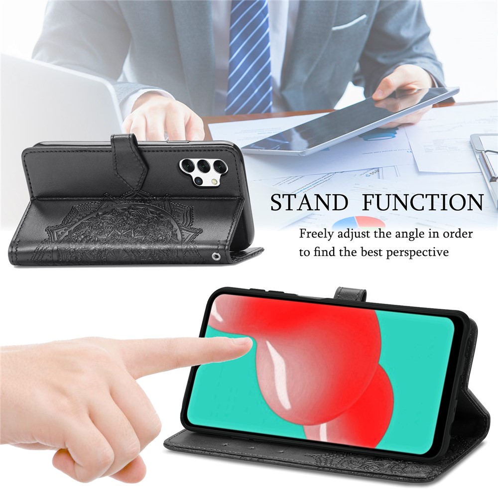 Big Butterfly Imprinting Full Protection Leather Wallet Stand Design Mobile Phone Shell for Samsung Galaxy A32 4G (EU Version) - Black-4