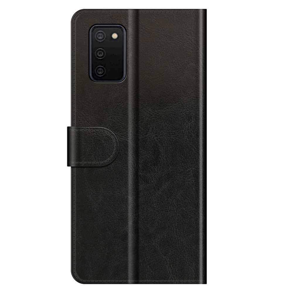 Crazy Horse Texture Horizontal Folio Bookstyle Flip PU Leather Case for Samsung Galaxy A03s - Black-3