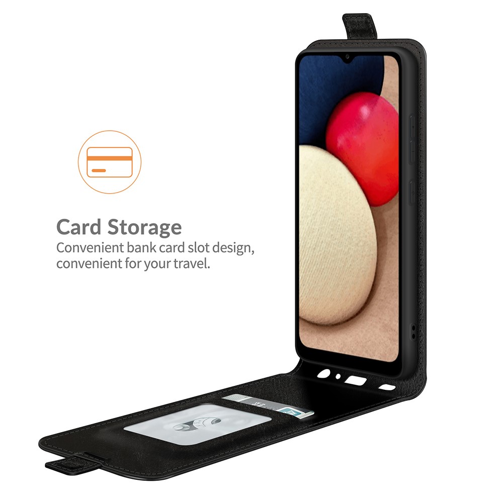 Crazy Horse Vertical Flip Leather Card Slot Case for Samsung Galaxy A03s Phone Cover - Black-2