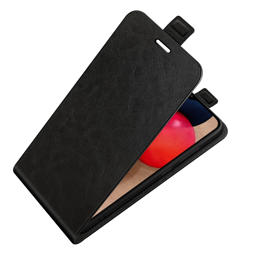 Crazy Horse Vertical Flip Leather Card Slot Case for Samsung Galaxy A03s Phone Cover - Black-5
