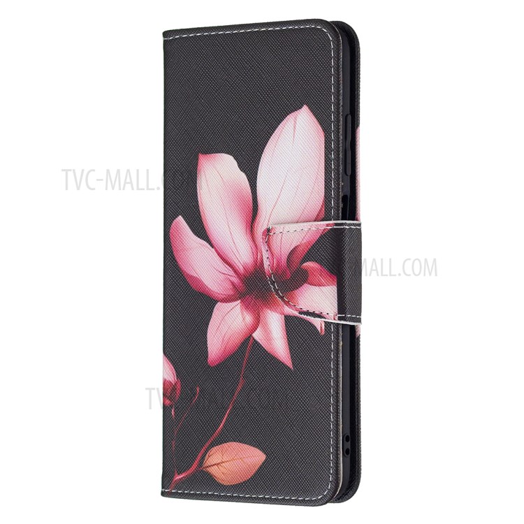 Pattern Printing Wallet Leather Shockproof Protective Magnetic Flip Cover for Samsung Galaxy A03s - Lotus-2