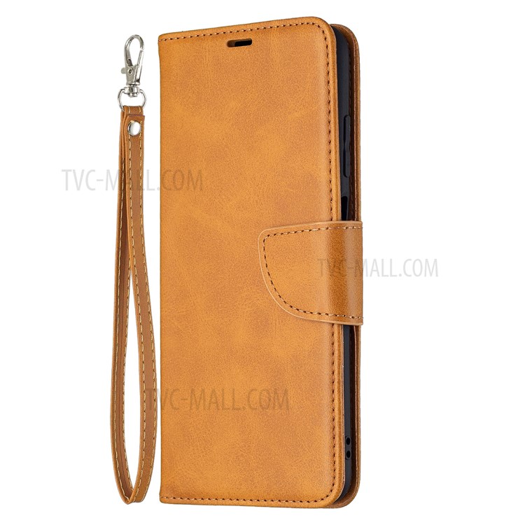 Pure Color Leather Wallet Case with Stand Design for Samsung Galaxy A03s - Yellow-2