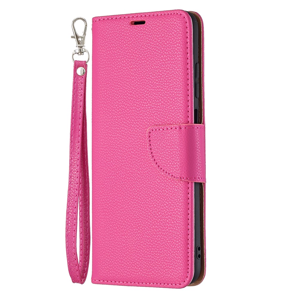 Leather Cover Litchi Texture Phone Case with Wallet Stand Design for Samsung Galaxy A03s - Rose-2