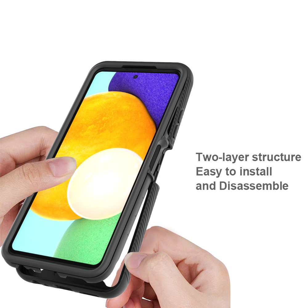 PC + TPU + Acrylic Hybrid Case Shockproof Mobile Phone Case for Samsung Galaxy A22 5G (EU Version) - Black-4