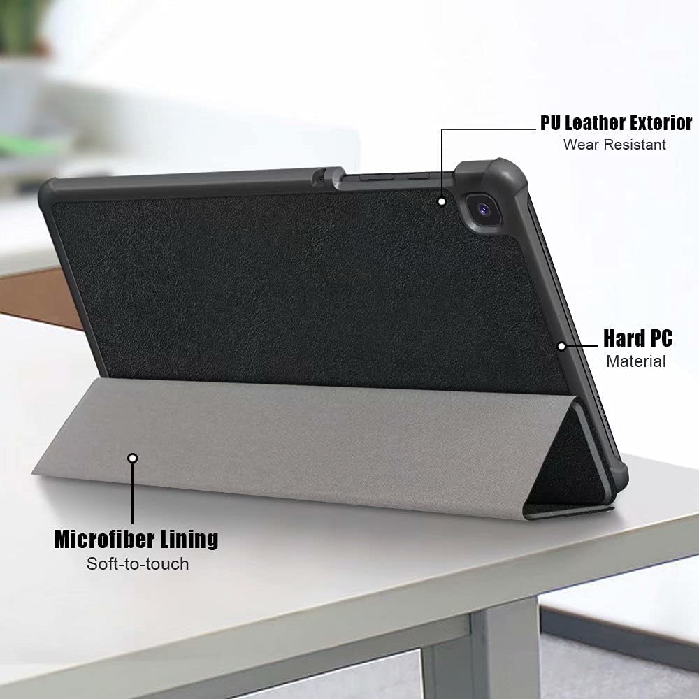 Slim Lightweight Tri-fold Folio Stand Cover PU Leather Case with Screen Protector for Samsung Galaxy Tab A7 Lite 8.7-inch-5