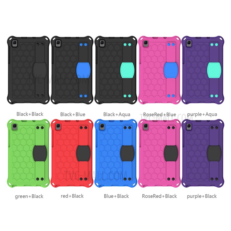 Honeycomb Texture EVA Shell Tablet Case with Shoulder Strap for Samsung Galaxy Tab A 8.0 (2019) with S Pen SM-P200 - Black/Blue-3
