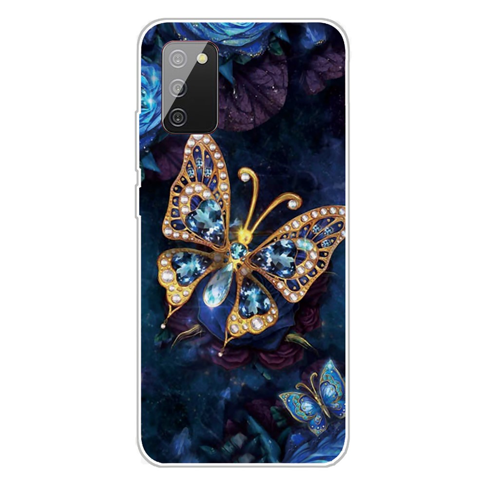 Slim Pattern Printing TPU Bumper Shockproof Protective Cover Case for Samsung Galaxy A03s - Jewelry Butterfly-1