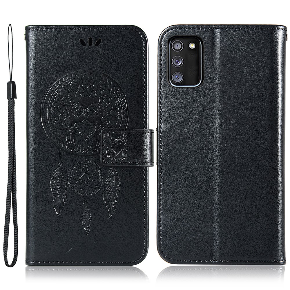 Cute Owl Dream Catcher Imprinting Design Anti-Scratch Shockproof Full Body Protective Case for Samsung Galaxy A03s (EU Version) - Black-1