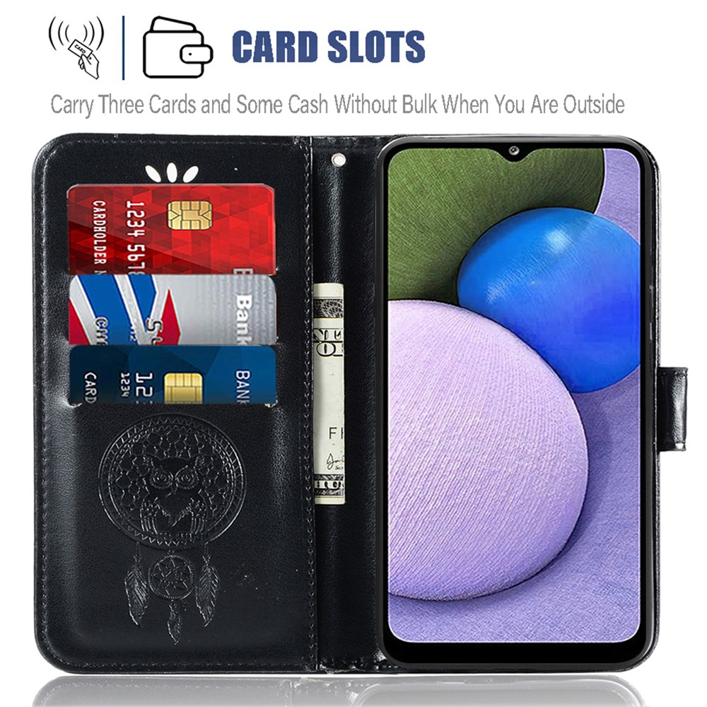 Cute Owl Dream Catcher Imprinting Design Anti-Scratch Shockproof Full Body Protective Case for Samsung Galaxy A03s (EU Version) - Black-3