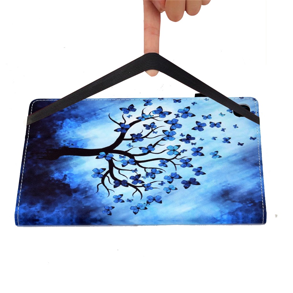 Pattern Printing Tablet Protective Stand Cover Case with Card Slots Elastic Band for Samsung Galaxy Tab S5e SM-T720 - Butterfly Tree-10