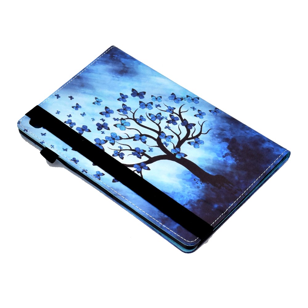 Pattern Printing Tablet Protective Stand Cover Case with Card Slots Elastic Band for Samsung Galaxy Tab S5e SM-T720 - Butterfly Tree-11