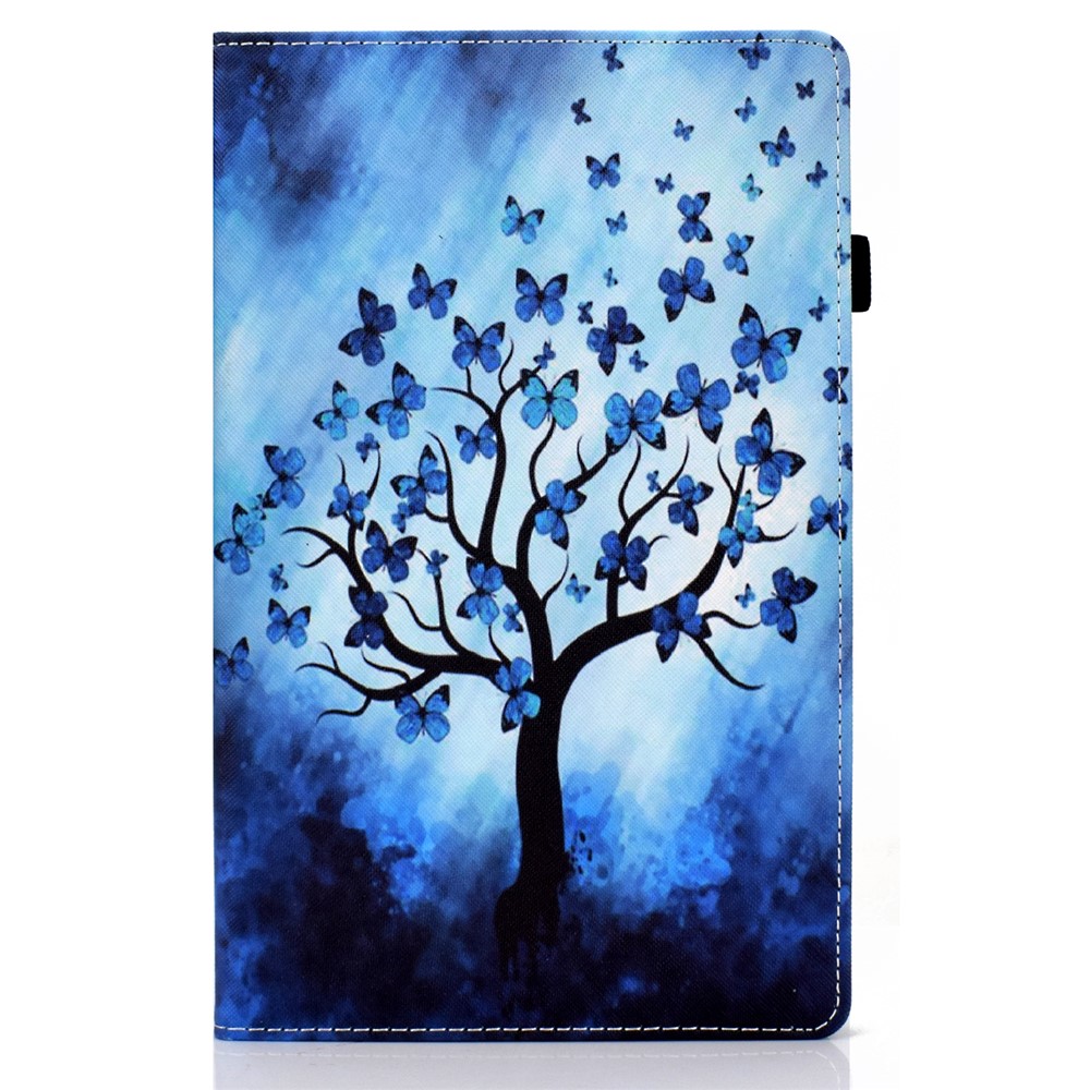 Pattern Printing Tablet Protective Stand Cover Case with Card Slots Elastic Band for Samsung Galaxy Tab S5e SM-T720 - Butterfly Tree-4