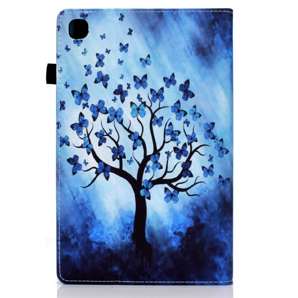 Pattern Printing Tablet Protective Stand Cover Case with Card Slots Elastic Band for Samsung Galaxy Tab S5e SM-T720 - Butterfly Tree-5