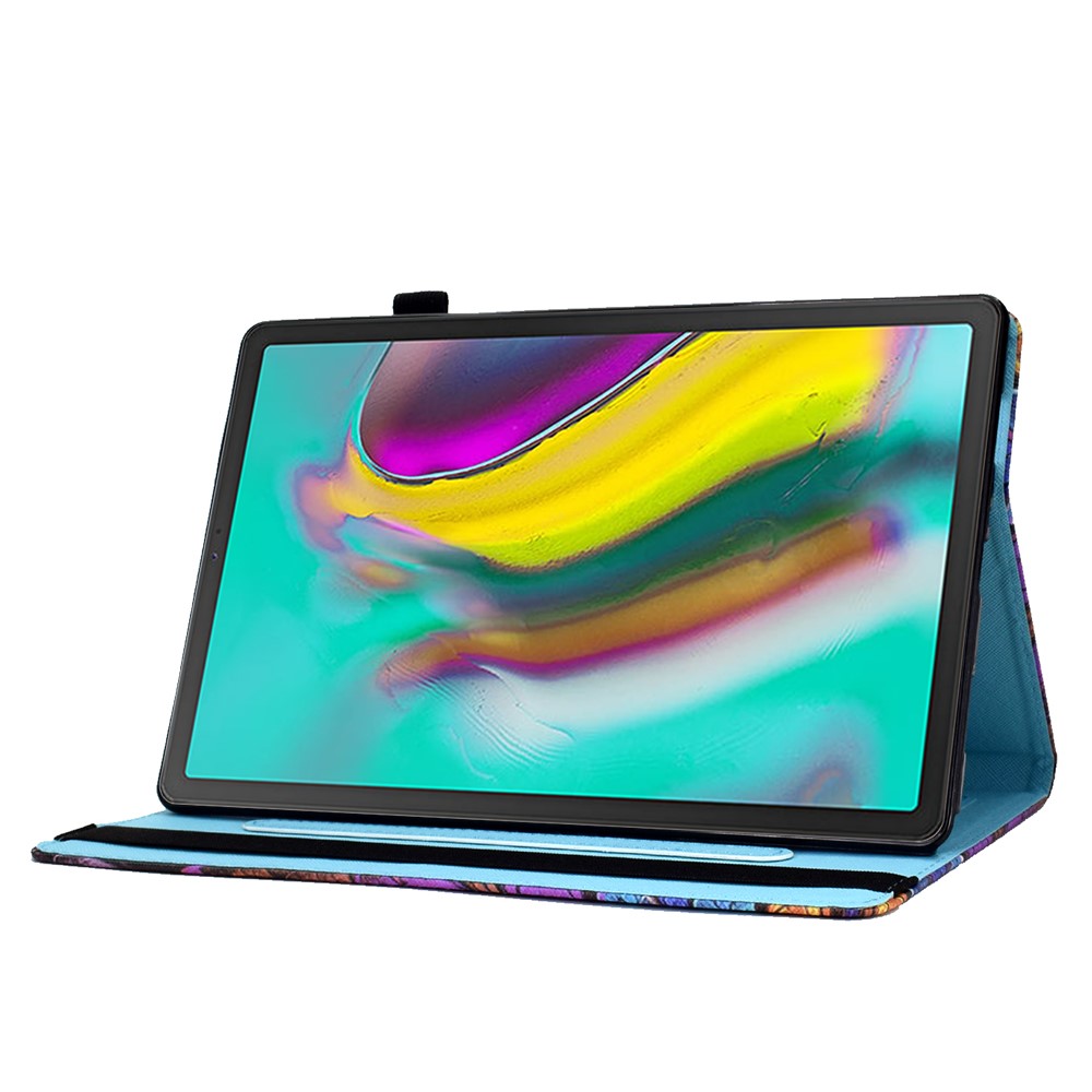 Pattern Printing Tablet Protective Stand Cover Case with Card Slots Elastic Band for Samsung Galaxy Tab S5e SM-T720 - Butterfly Tree-6