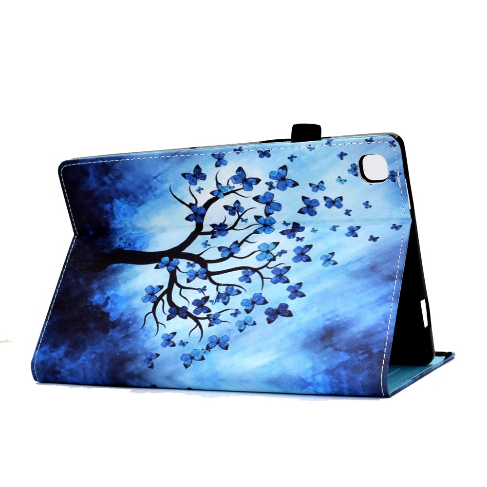 Pattern Printing Tablet Protective Stand Cover Case with Card Slots Elastic Band for Samsung Galaxy Tab S5e SM-T720 - Butterfly Tree-7