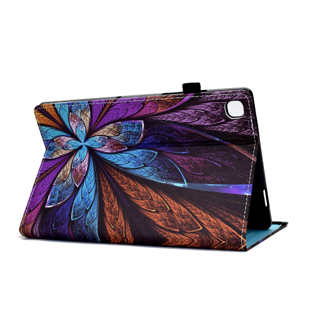 Elastic Band Design Pattern Printing Card Slots Tablet Cover Case for Samsung Galaxy Tab A 10.1 (2019) SM-T510 (Wi-Fi)/SM-T515 (LTE) - Colorful Flower-7