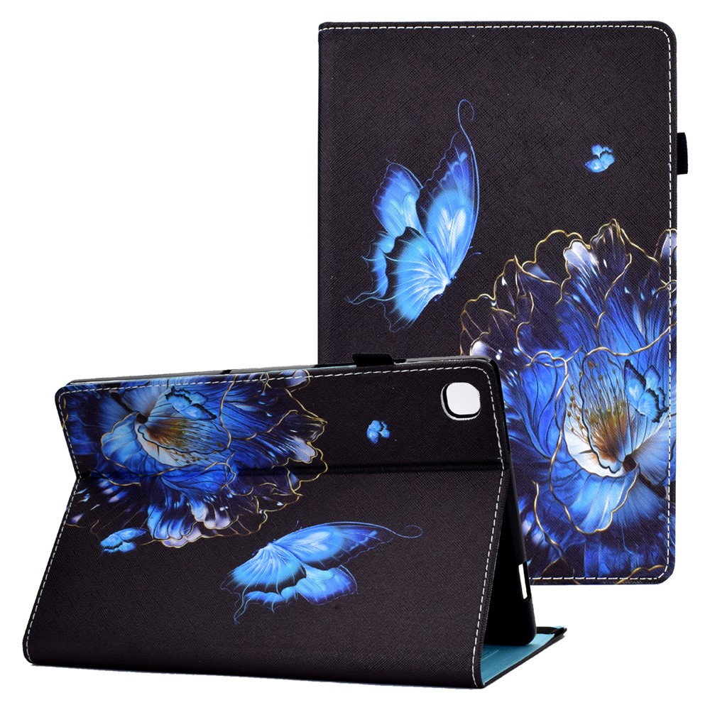 Pattern Printing Tablet Protective Shell Case with Card Slots Elastic Band for Samsung Galaxy Tab A 8.0 Wi-Fi (2019) SM-T290 - Butterfly and Flower-1