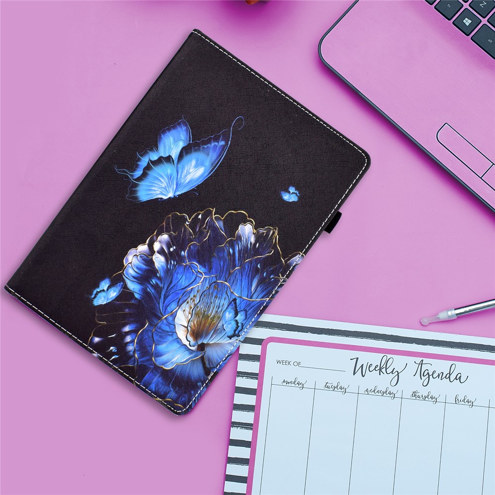 Pattern Printing Tablet Protective Shell Case with Card Slots Elastic Band for Samsung Galaxy Tab A 8.0 Wi-Fi (2019) SM-T290 - Butterfly and Flower-10