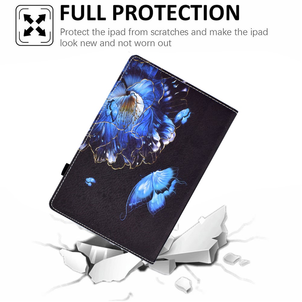 Pattern Printing Tablet Protective Shell Case with Card Slots Elastic Band for Samsung Galaxy Tab A 8.0 Wi-Fi (2019) SM-T290 - Butterfly and Flower-3