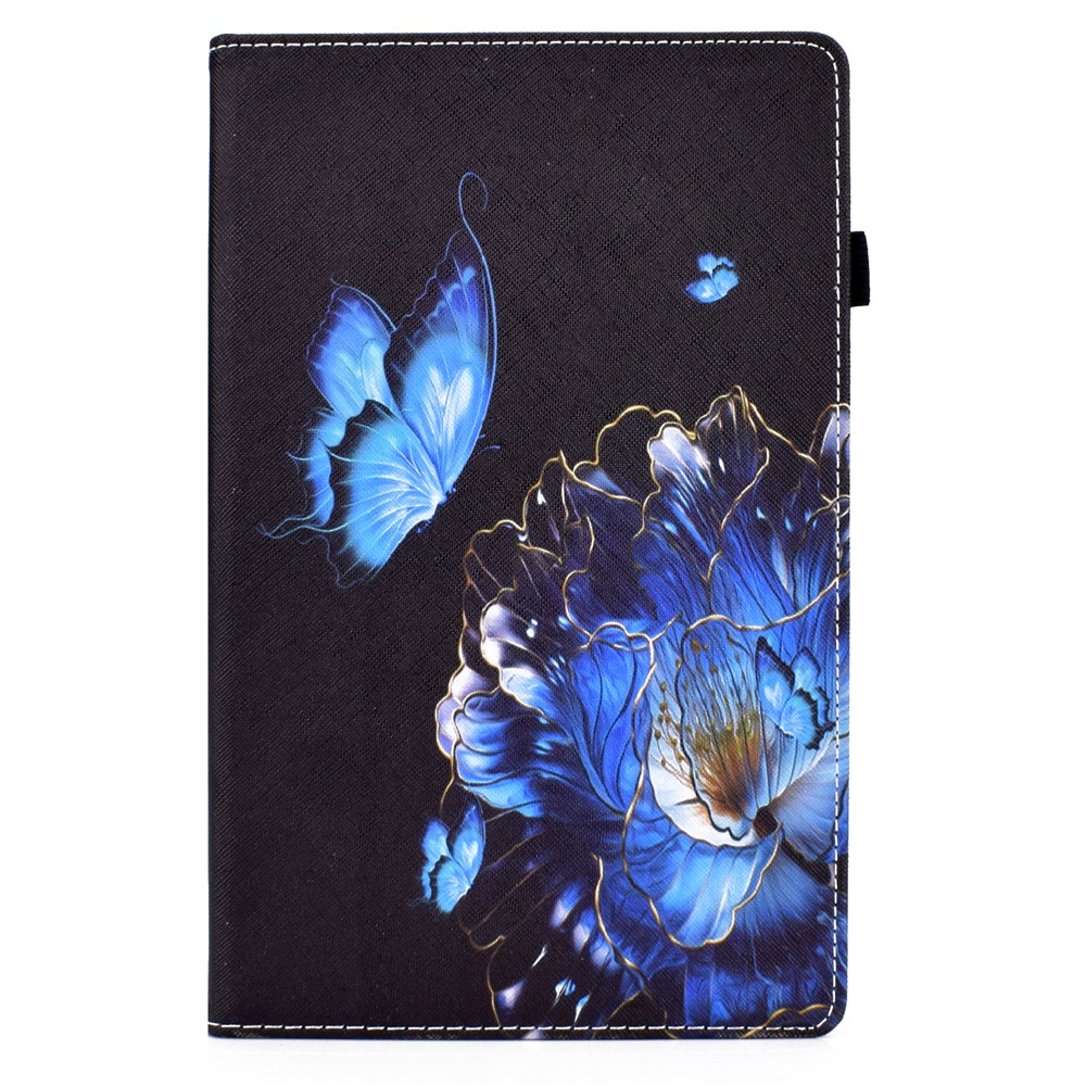 Pattern Printing Tablet Protective Shell Case with Card Slots Elastic Band for Samsung Galaxy Tab A 8.0 Wi-Fi (2019) SM-T290 - Butterfly and Flower-4