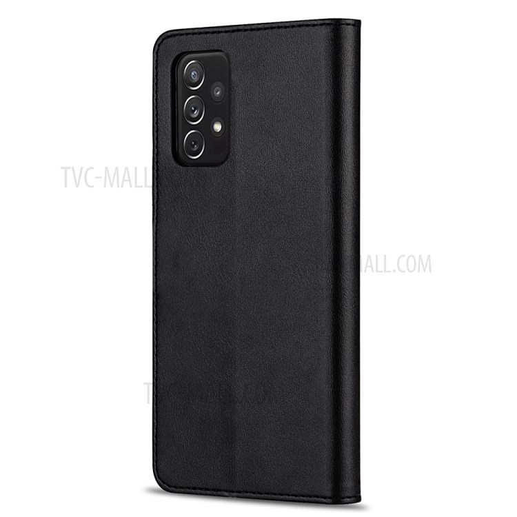 GUSSIM Magnetic Clasp Leather Phone Wallet Stand Case for Samsung Galaxy A72 4G/5G - Black-3