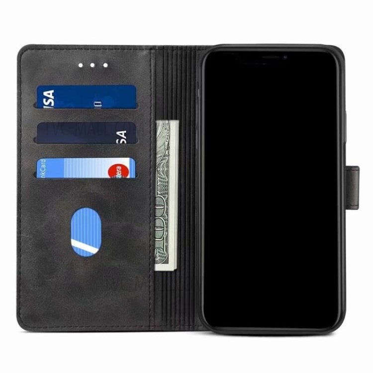 GUSSIM Magnetic Clasp Leather Phone Wallet Stand Case for Samsung Galaxy A72 4G/5G - Black-5