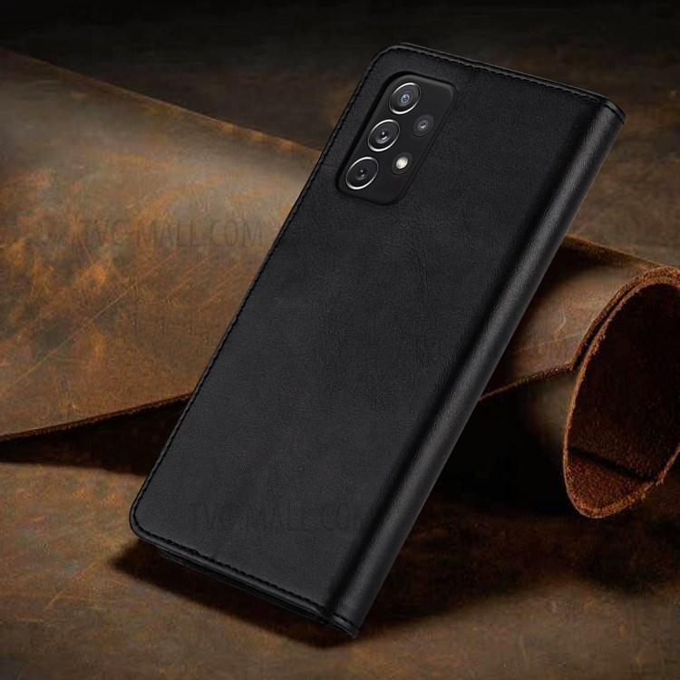 GUSSIM Magnetic Clasp Leather Phone Wallet Stand Case for Samsung Galaxy A72 4G/5G - Black-6