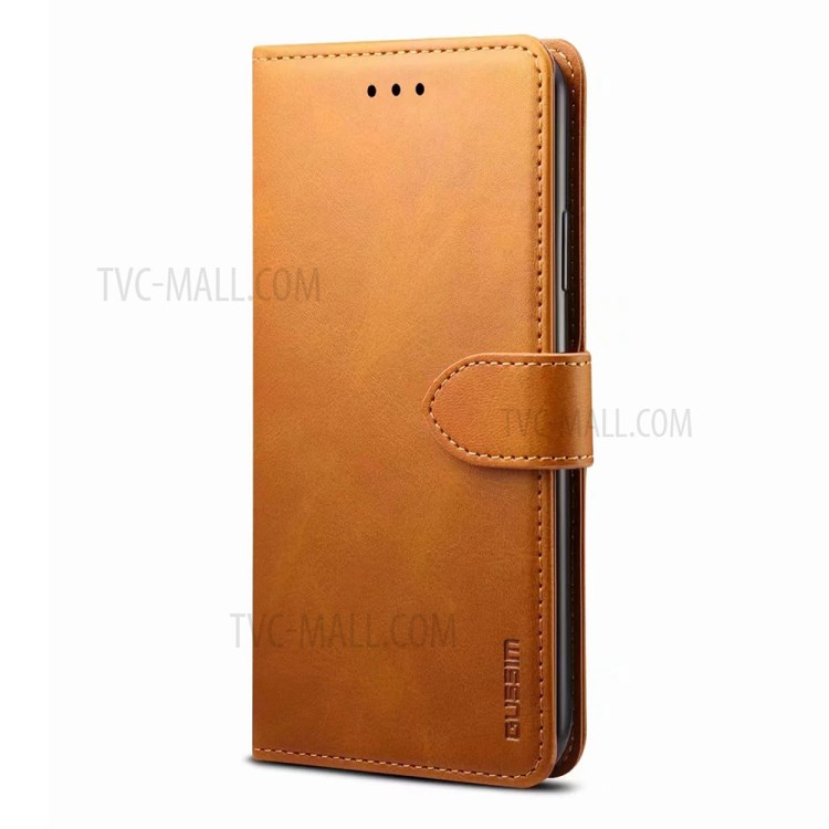 GUSSIM Magnetic Clasp Leather Phone Wallet Stand Case for Samsung Galaxy A72 4G/5G - Brown-2