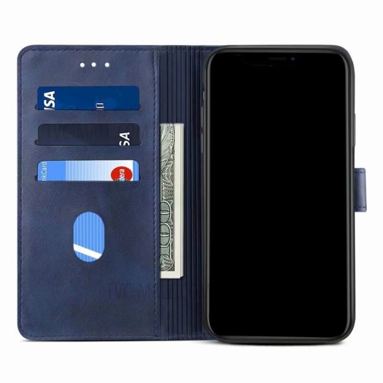 GUSSIM Magnetic Clasp Leather Phone Wallet Stand Case for Samsung Galaxy A72 4G/5G - Blue-5