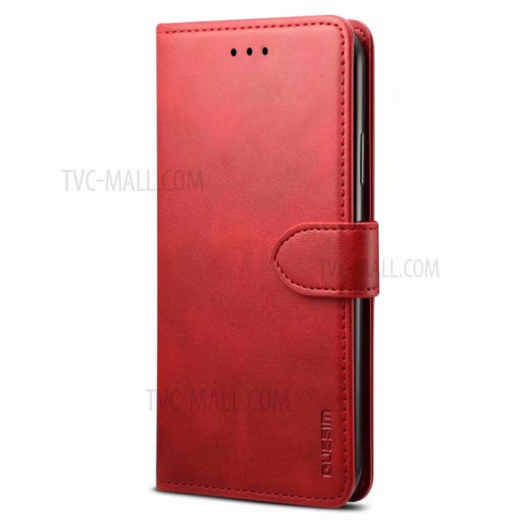 GUSSIM Magnetic Clasp Leather Phone Wallet Stand Case for Samsung Galaxy A72 4G/5G - Red-2