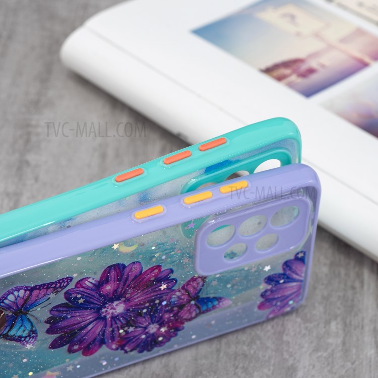 Pattern Printing TPU + Acrylic Hybrid Phone Back Case Cover for Samsung Galaxy A52 4G/5G - Love Heart-5