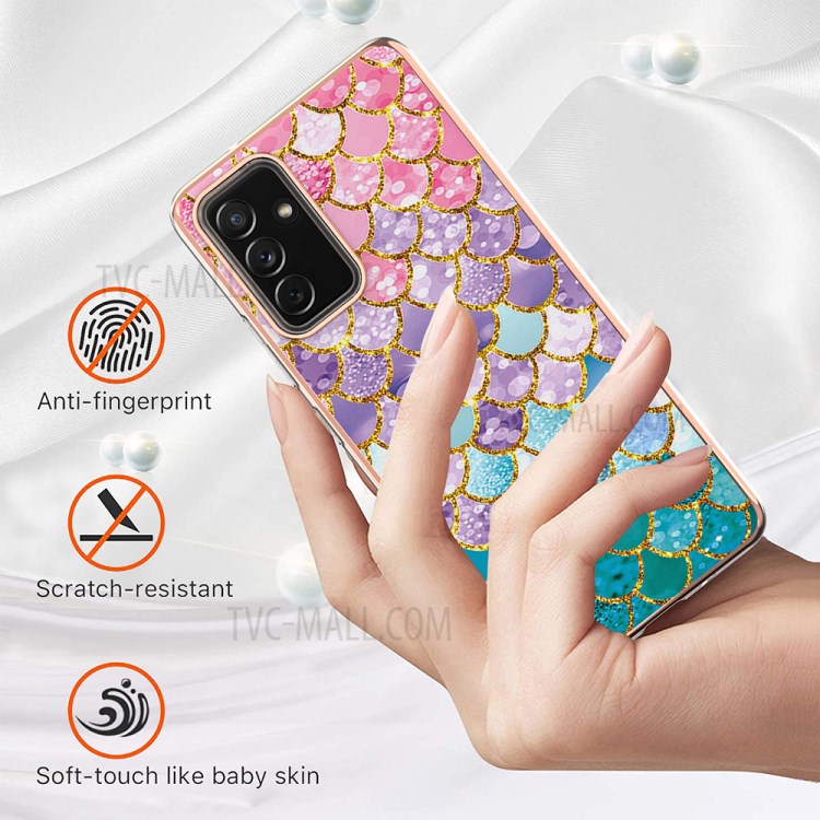 A Series Soft Electroplating TPU Bumper Frame Shockproof Back Cover for Samsung Galaxy A82 5G - Colorful Scales-2