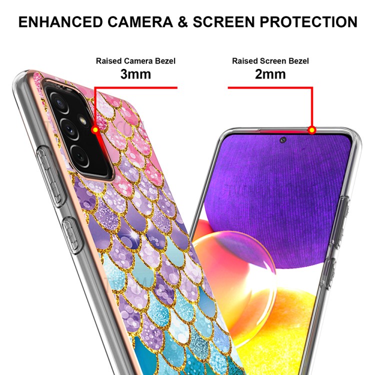 A Series Soft Electroplating TPU Bumper Frame Shockproof Back Cover for Samsung Galaxy A82 5G - Colorful Scales-4