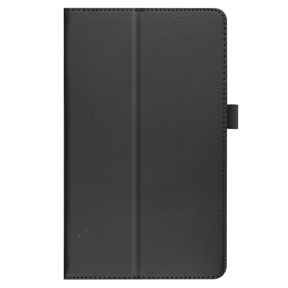 Lightweight Slim Litchi Texture PU Leather Folio Cover Stand Case for Samsung Galaxy Tab A7 Lite 8.7-inch - Black-2