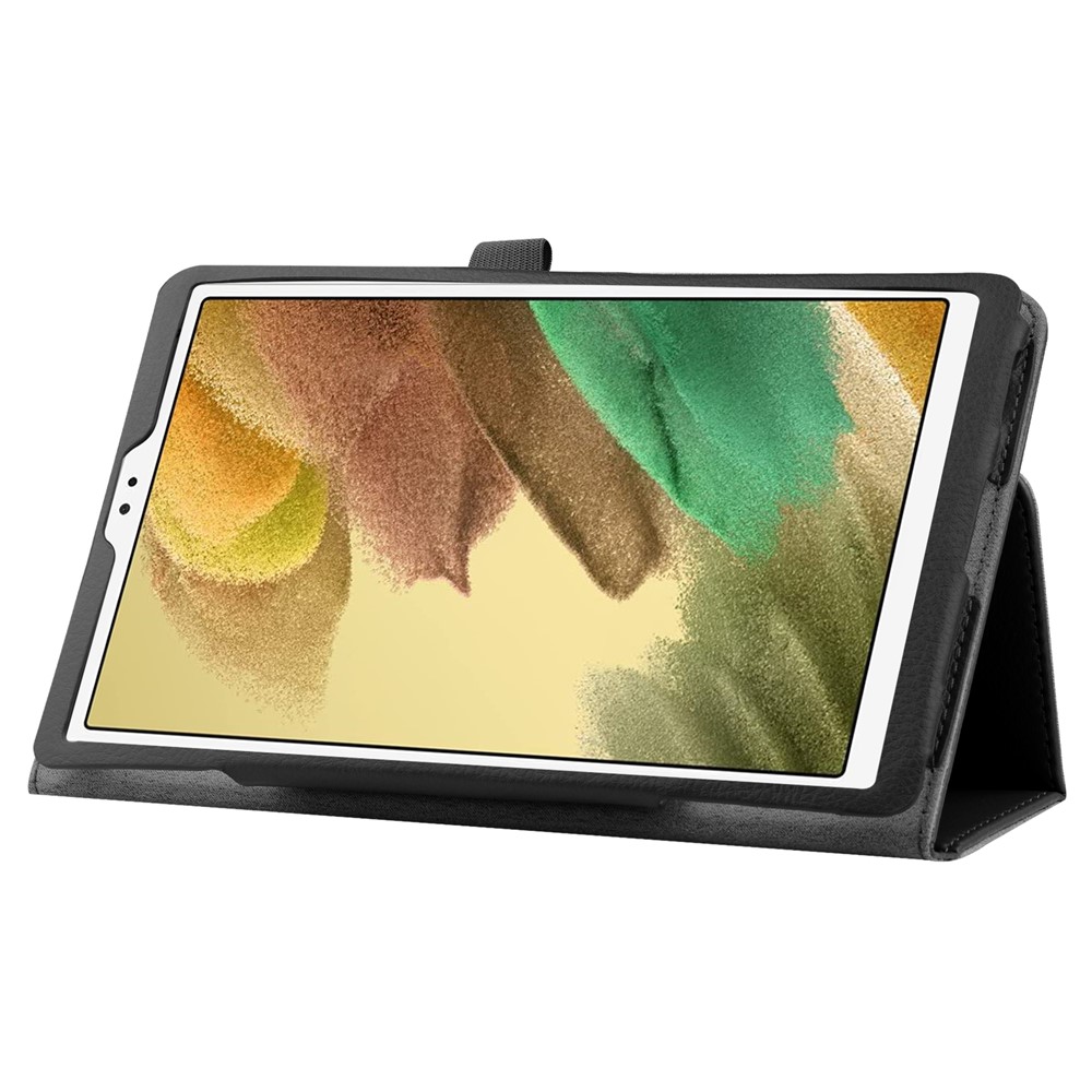 Lightweight Slim Litchi Texture PU Leather Folio Cover Stand Case for Samsung Galaxy Tab A7 Lite 8.7-inch - Black-5