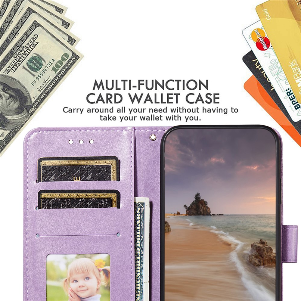 Solid Color Leather Case Phone Cover with Card Slots and Cash Pocket for Samsung Galaxy A82 5G - Black-10
