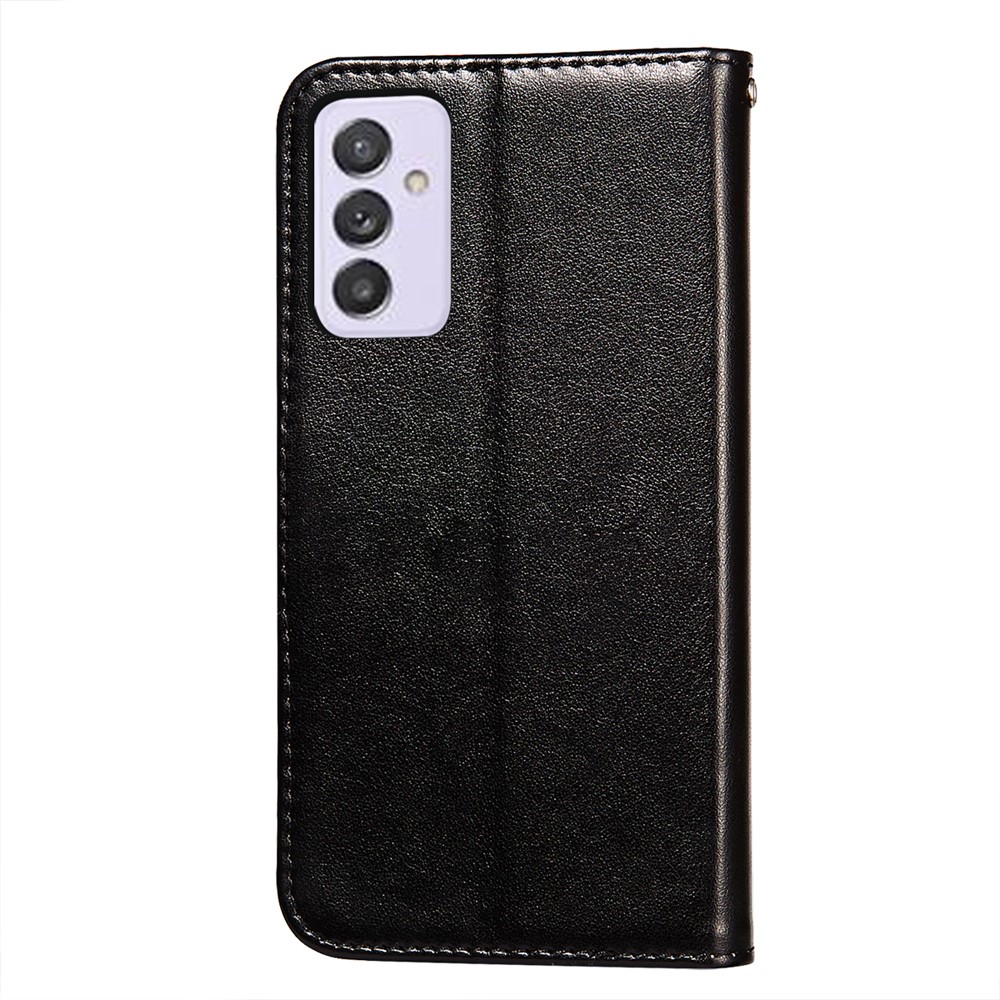 Solid Color Leather Case Phone Cover with Card Slots and Cash Pocket for Samsung Galaxy A82 5G - Black-5