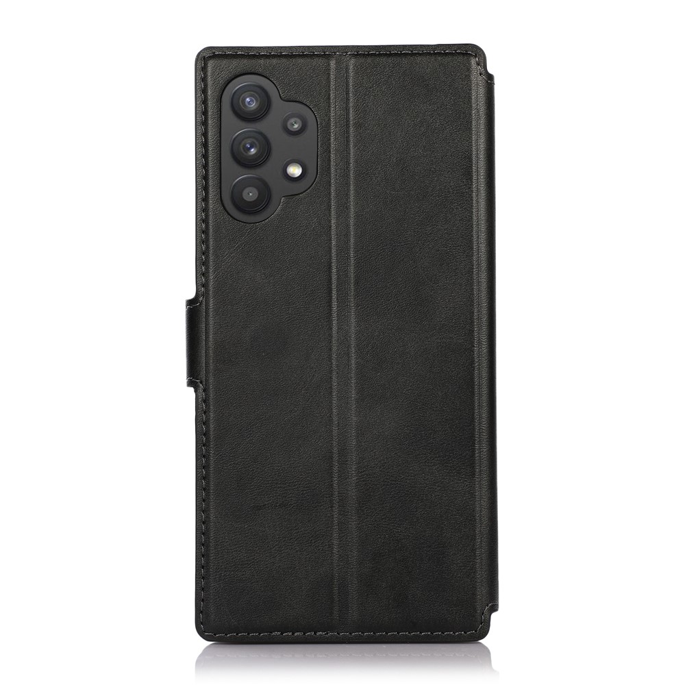 PU Leather Stand Wallet Cover Phone Case for Samsung Galaxy A32 5G - Black-6