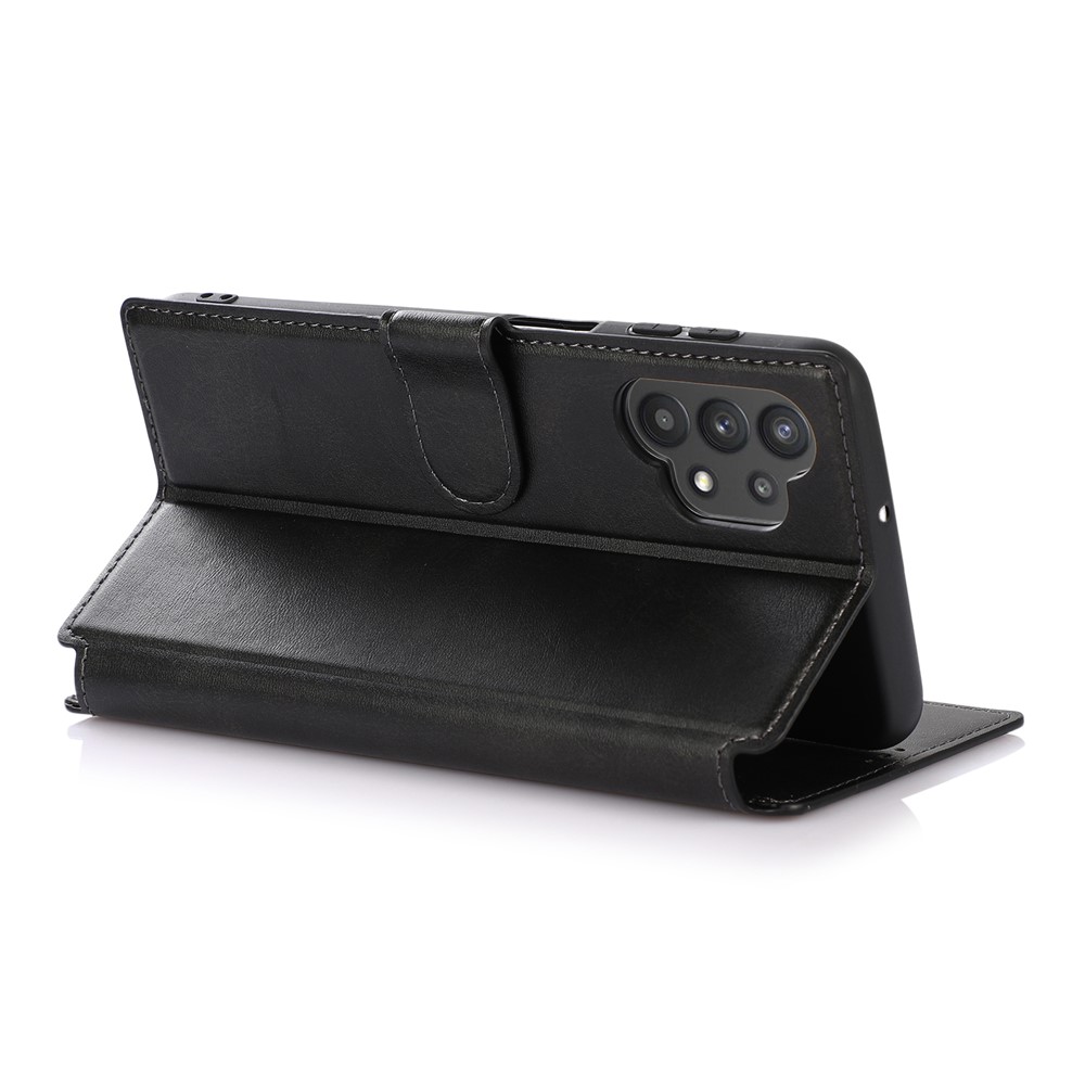PU Leather Stand Wallet Cover Phone Case for Samsung Galaxy A32 5G - Black-7