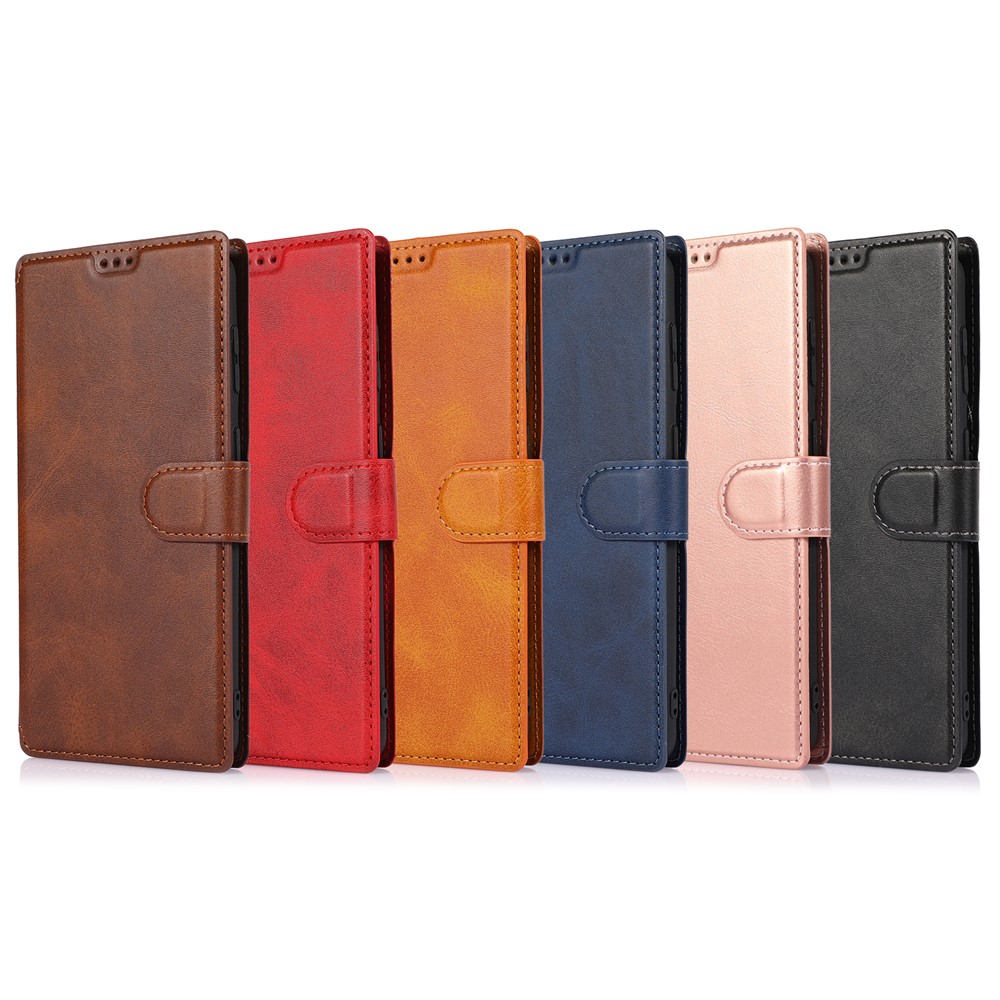 Leather Stand Wallet Cover Protective Cell Phone Case Shell for Samsung Galaxy S21+ 5G - Black-13