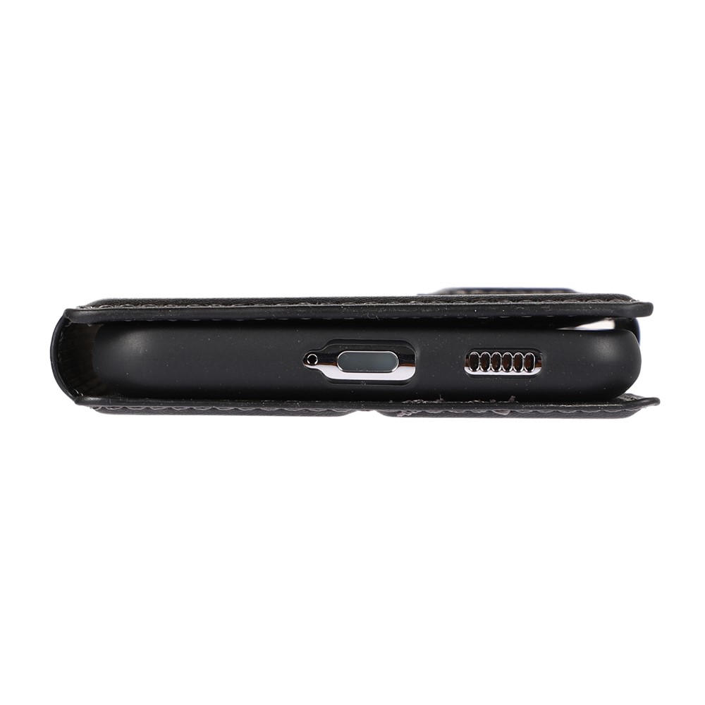 Leather Stand Wallet Cover Protective Cell Phone Case Shell for Samsung Galaxy S21+ 5G - Black-9