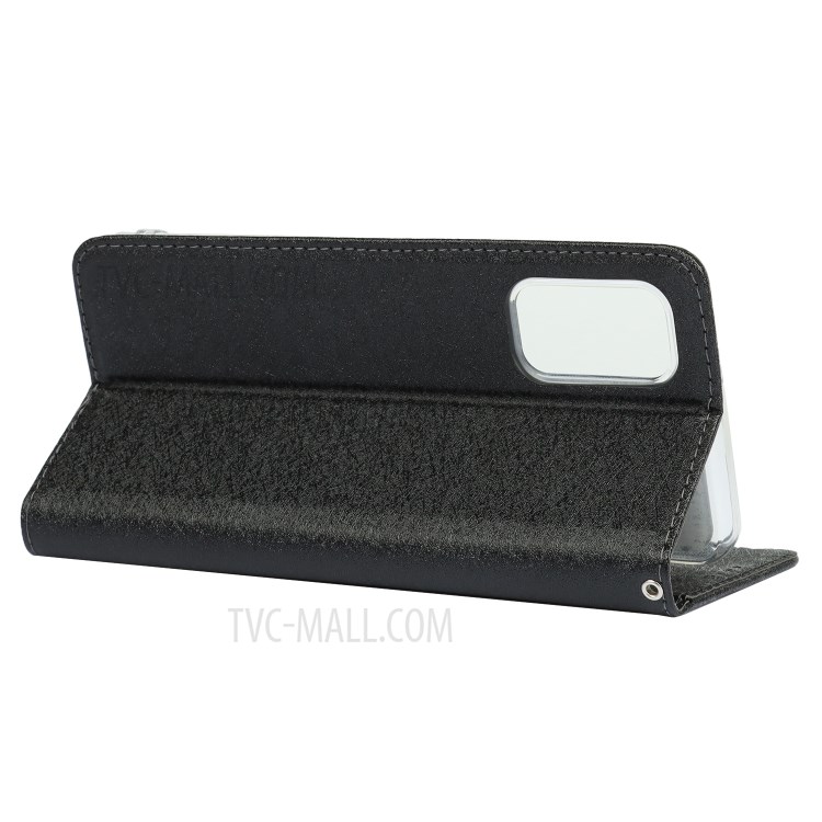Full Protection Silk Texture Leather Wallet Case for Samsung Galaxy A32 5G - Black-4