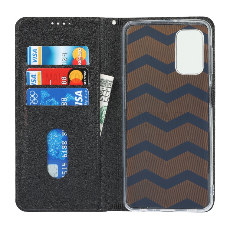 Full Protection Silk Texture Leather Wallet Case for Samsung Galaxy A32 5G - Black-6